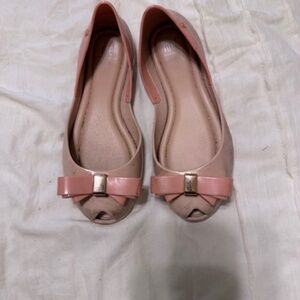Mini Melissa Pink flats with bow  kids size 1
